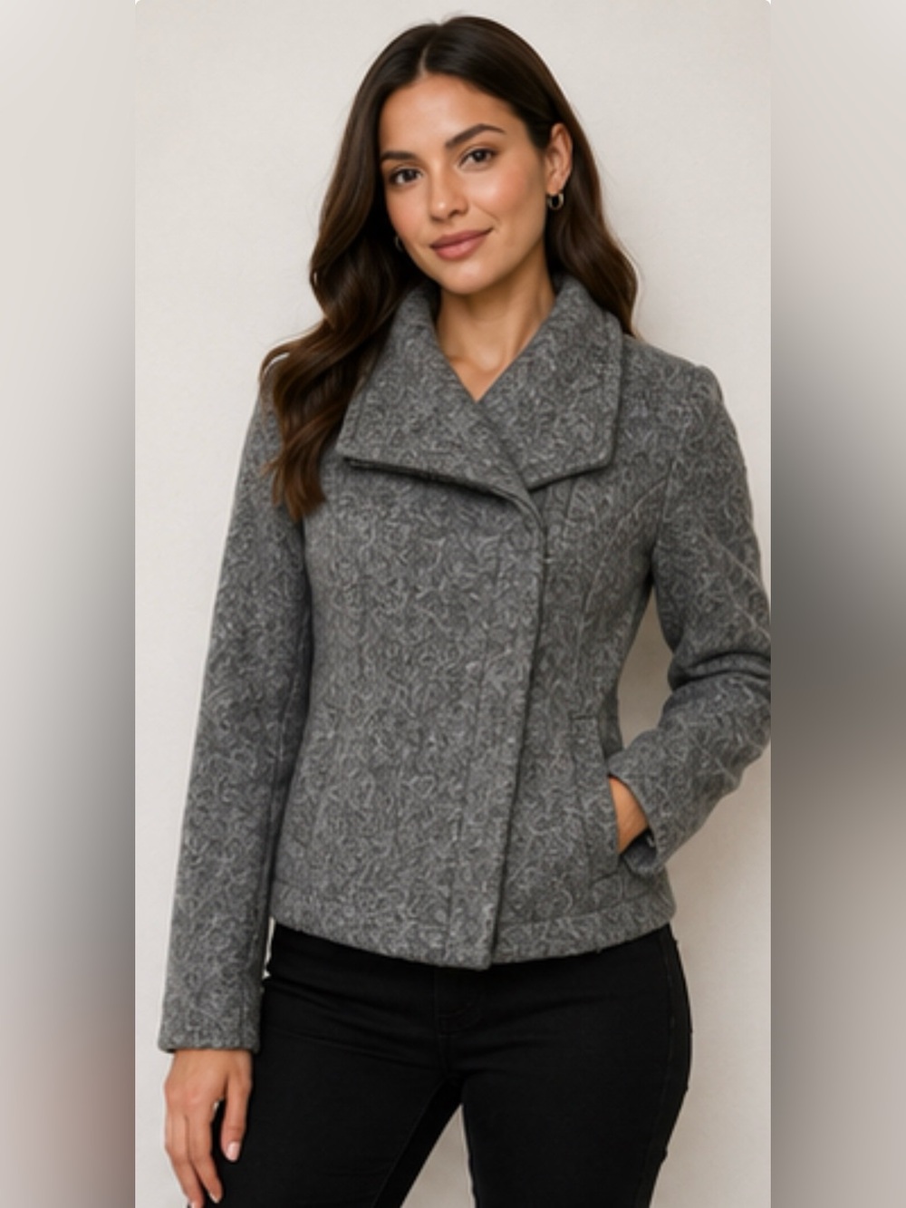Marisa & Marie Made in Italy Wool Blend Jacket XS Gray